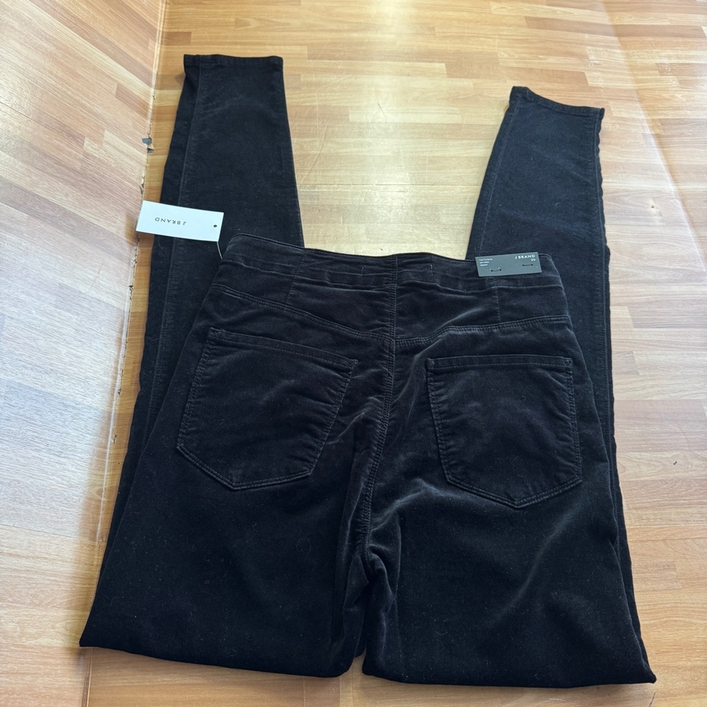 J. Brand Natasha sky high skinny black velvet jeans size 26 NWT, button fly - Picture 9 of 16